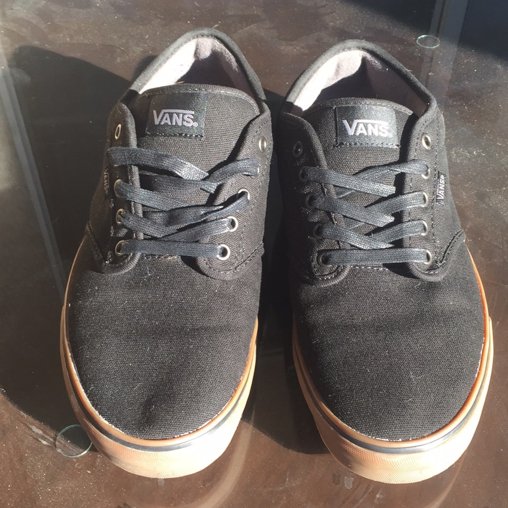 Black Vans with Gum sole